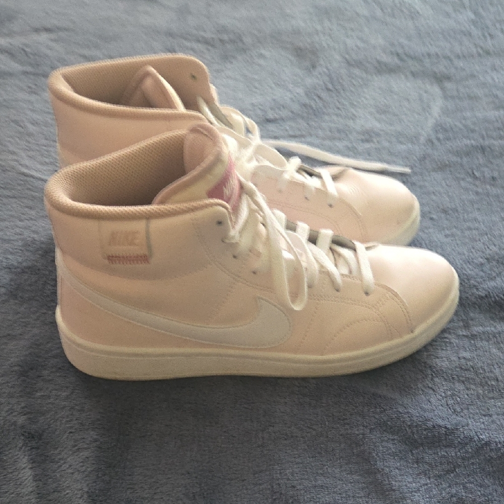 Nike Womens High-Top Sneakers in Light Pink and White